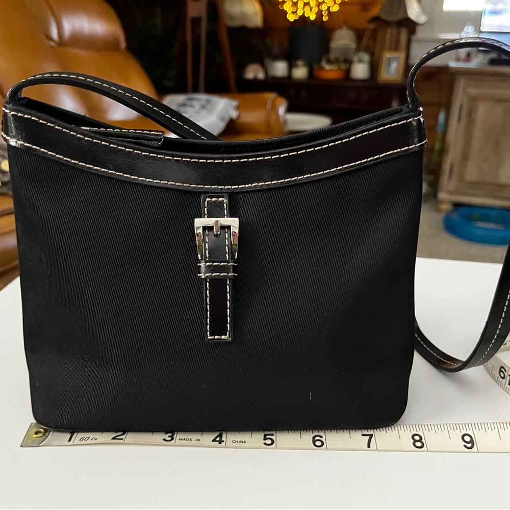 Etienne Aigner Black Mini Crossbody with Contrast Stitching